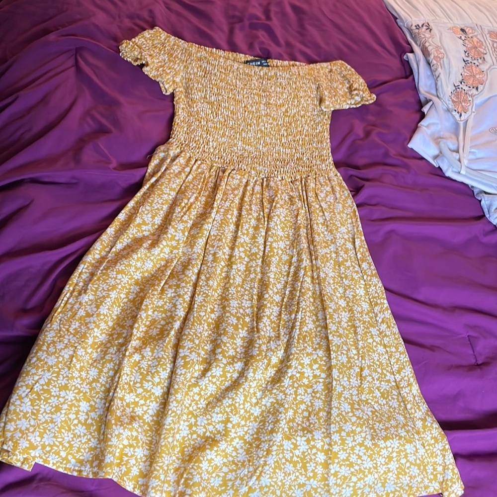 SHEIN Yellow Floral Dress